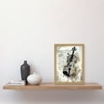 thumbnail image 2 of Violin Instrument and Sheet Music Modern Monochrome Watercolour Illustration Artwork Framed Wall Art Print A4, 2 of 4