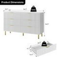 thumbnail image 2 of Studyset White Dresser, Modern 6 Drawer Dresser for Bedroom with Gold Handle and Large Drawer, Wood Double Chest of Drawers and Storage Organizer, 2 of 6