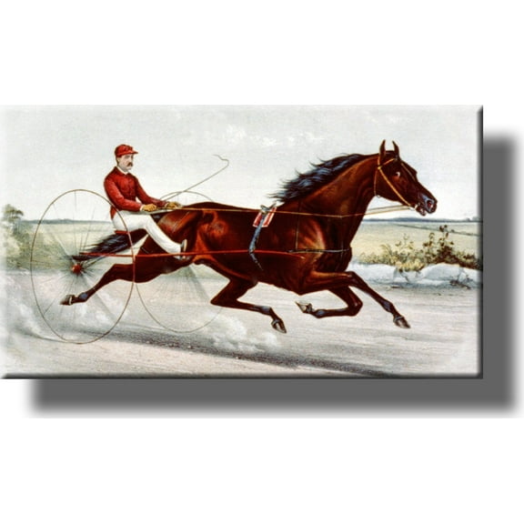 Vintage Horse Race Derby Picture Made on Stretched Canvas Wall Art Decor Ready to Hang!.