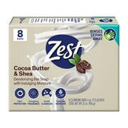 Zest Cocoa Butter & Shea Bar Soap, for All Skin Types, 4 oz, 8 Bars