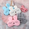 thumbnail image 3 of Paquete de 2 máscaras de noche de felpa divertidas con diseño de animales de conejo para dormir, de viaje, con banda elástica, para niños, mujeres y niñas, 3 of 5