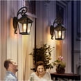 thumbnail image 3 of JERFIT 2-Pack Black Outdoor Wall Lanterns, Waterproof Wall Sconce Light with Clear Glass for Porch, Patio, Doorway, 3 of 10