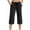 A-Black, variant on Womens Casual Summer Cropped Lightweight Pull on Capris Petite Gym Loose Crop Pants Gaucho Low Waist Capri Pants Black S