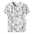 thumbnail image 4 of Patlollav Womens Summer Tees Blouses Crewneck Short Sleeve T-Shirts Floral Print Fit Basic Tops, 4 of 6
