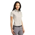 thumbnail image 4 of Port Authority Women's Short Sleeve Open Collar Shirt_Lght Stne/Clasc Navy_XS, 4 of 6