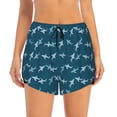 thumbnail image 2 of Balery Cute Shark Pantalones cortos deportivos para mujer con forro y dos bolsillos, elásticos, para entrenamiento, gimnasio, yoga-Large, 2 of 7