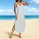 thumbnail image 2 of Vestido Largo de Manga Larga para las Mujeres Color Sólido Cuello Redondo Suelto Medio Ternera Vestido de Noche, Vestido Casual de Manga Larga para las Mujeres, 2 of 5