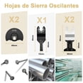 thumbnail image 4 of ADILIKADII 81 Pzs Juego de Cuchillas Oscilante, Kit de Cuchillas Multiherramienta con Almohadilla de Lijado, Hojas de Sierra Oscilantes de Titanio Cortadores para PVC Metal, 4 of 6