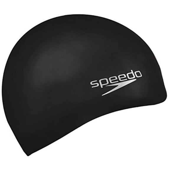 Adult Size Black Speedo Moulded Silicone Swim Cap