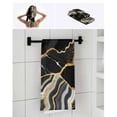 thumbnail image 6 of Black Marble Towel Set of 3, Soft Microfiber Bath Towels, Hand Towel, Washcloths, Grey Gold Texture Vintage Farmhouse Art Quick-Dry Absorbent Towels for Bathroom Kitchen Hotel Beach Gym Spa, 6 of 7