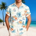 thumbnail image 2 of Xcmzpl Men's Summer Beach Shirt Short Sleeve Hawaiian Button Down Shirts Camp Collar Travel Vacation Tshirts Father's Day Gifts Sky Blue M, 2 of 7