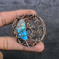 thumbnail image 2 of Natural Triplet Opal Gemstone Copper Wire Wrap Gift Jewelry Pendant 2.36", 2 of 4