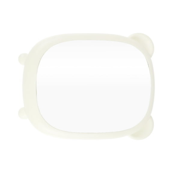 Unique Bargains 1 Pc Women Durable Cartoon Bears Desktop Cosmetic Mirror for Vacation White Plastic Aluminum Mirror