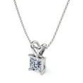 thumbnail image 3 of JeenMata 2 Carat Princess Cut Moissanite - Simple Pendant Necklace - 18K White Gold Plating Over Silver, 3 of 4