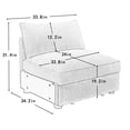 thumbnail image 2 of Armless sofa Velvet - Wheat, 2 of 6