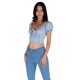 thumbnail image 2 of BLUSA DENIM AJUSTADA CON MOÑO PARA DAMA QUARRY, 2 of 4