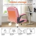 thumbnail image 5 of Fantasylab Executive Ergonomic 300LBS PU Leather Home Office Desk Chair, Computer Desk Chair with Adjustable Armrest,PINK, 5 of 11