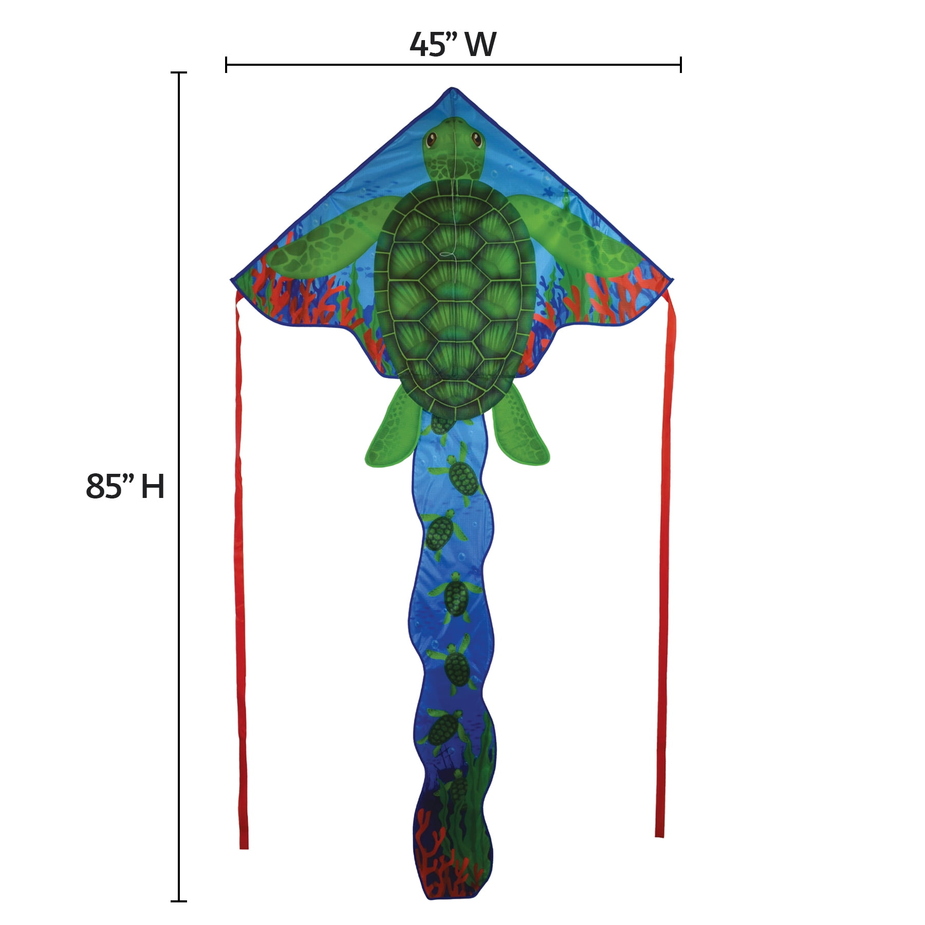 In the Breeze 3322 — Sea Turtle 45 Inch Fly-Hi Kite - Fun, Easy Flying Kite for All Ages