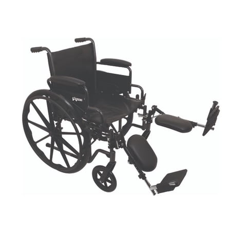 Roscoe Medical Steel K2-Lite Wheelchair, 18" Seat with Elevating Legrests, 250 lb Weight Capacity