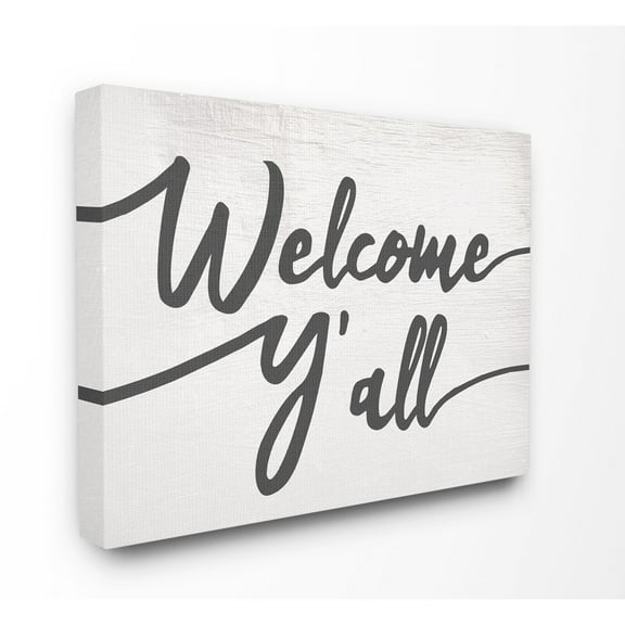 The Stupell Home Decor Collection Southern Welcome Yall Canvas Wall Art