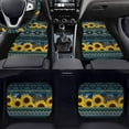thumbnail image 3 of HUIACONG Aztec Sunflowers Car Floor Mats and Steering Wheel Cover for Women Rubber Non-Slip Easy to Install Full Set Front & Rear Car Seat Covers for Additional Protection Car Mats Full Set 9 Pcs, 3 of 8