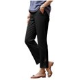 thumbnail image 4 of KPOPLK Linen Pants Women Wide Leg Palazzo Summer Flowy Pants Beach Vacation Clothes Elastic Waist Travel Trousers with Pockets Size XL,Black, 4 of 6