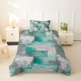 thumbnail image 2 of Homewish Green Geometric Grid Twin Duvet Cover,Abstract Art Twin Bedding,Black Reversible,2-Piece,1 Duvet Cover and 1 Pillowcase, 2 of 6
