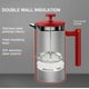thumbnail image 5 of Secura Cafetera de prensa francesa, prensa de café de acero inoxidable de grado 304 de doble pared con 2 pantallas adicionales, 34 oz (1 L), roja, 5 of 5
