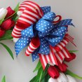thumbnail image 5 of EGNMCR Spring Wreath Red And White Tulips, Independence Day Wreath, Large Bow Simulation, Door Hanging, Wall Hanging, Festive Decorations For Wedding Home Office Party Decoration, 5 of 7
