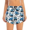 thumbnail image 2 of Balery Blue Excavator Pantalones cortos deportivos para mujer con forro y dos bolsillos, elásticos, para entrenamiento, gimnasio, yoga-Medium, 2 of 7