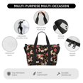 thumbnail image 3 of Travel Duffle Bag Cartoon Cool Horse White Flower Travel Tote Bags Carry on Luggage Waterproof Weekender Bags with Top Handle Adjustable Shoulde Strap for Travel Gym, 3 of 5