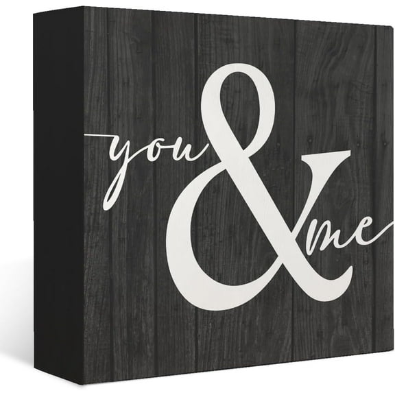 Wedding Gifts,Couples Bedroom Decor For Couples Wood Box Sign Desk Decor,You And Me Rustic Framhouse Bedroom Sign,Love Theme Wall Tabletop Shelf Decor,House Decor,Marriage Gifts For Couple 5x5 Inch
