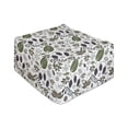 thumbnail image 1 of Floral Rectangle Pouf, Botanical Petals Field Foliage Branches Flowers Fern Flourishing Nature Motif Design, Foot Stool for Living Room Office Ottoman with Cover, 25", Multicolor, by Ambesonne, 1 of 4