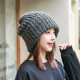 thumbnail image 2 of YooGuoGuo Loose Oversized Woolen Hat With A Large Head And A Small Face For Women In Autumn And Winter, Exaggerated Warmth, Thick Knitted Pile Up Hat Trend, 2 of 9