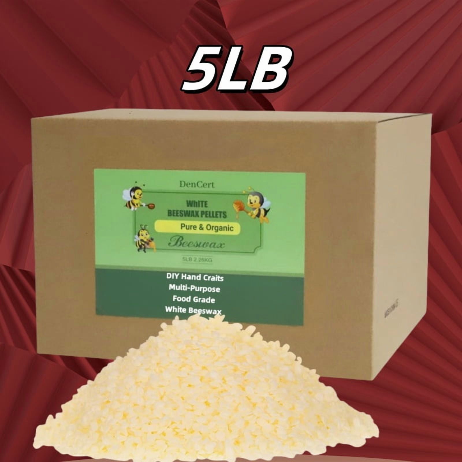 5LB beeswax granules, food grade beeswax, triple filtered beeswax granules, perfect for DIY projects, soap making supplies, for candle making, can be used as gifts