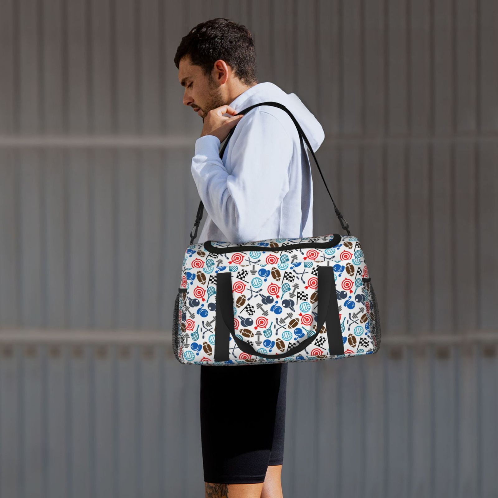 Fuzoiu Sport Items Print Travel Duffle Bag,Carry On Tote Bags,Duffel Bag,Sport Gym Bag, Hospital Bag for Labor and Delivery, Overnight Bag,Luggage Bag