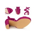 thumbnail image 2 of BLISSFUL STEP Platform Lace Up Block Heels Sandals for Women Hot Pink 10.5, 2 of 6