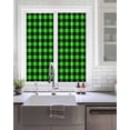 thumbnail image 2 of Window Privacy Film Black Green Plaid Stained Glass Window Film Decorative Sun Block Window Cover Modern Buffalo Checked Gingham Art Window Clings Static Adhesive Sticker for Bathroom 19.6"x39.3", 2 of 7