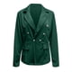 thumbnail image 4 of Chaqueta pequeña de traje de doble botonadura de manga larga delgada de color sólido de moda de verano para mujer Fridja hkj3171, 4 of 5