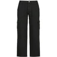 thumbnail image 2 of Women Jeans Solid Color Pocket Patchwork Wide Leg Pants, 2 of 6