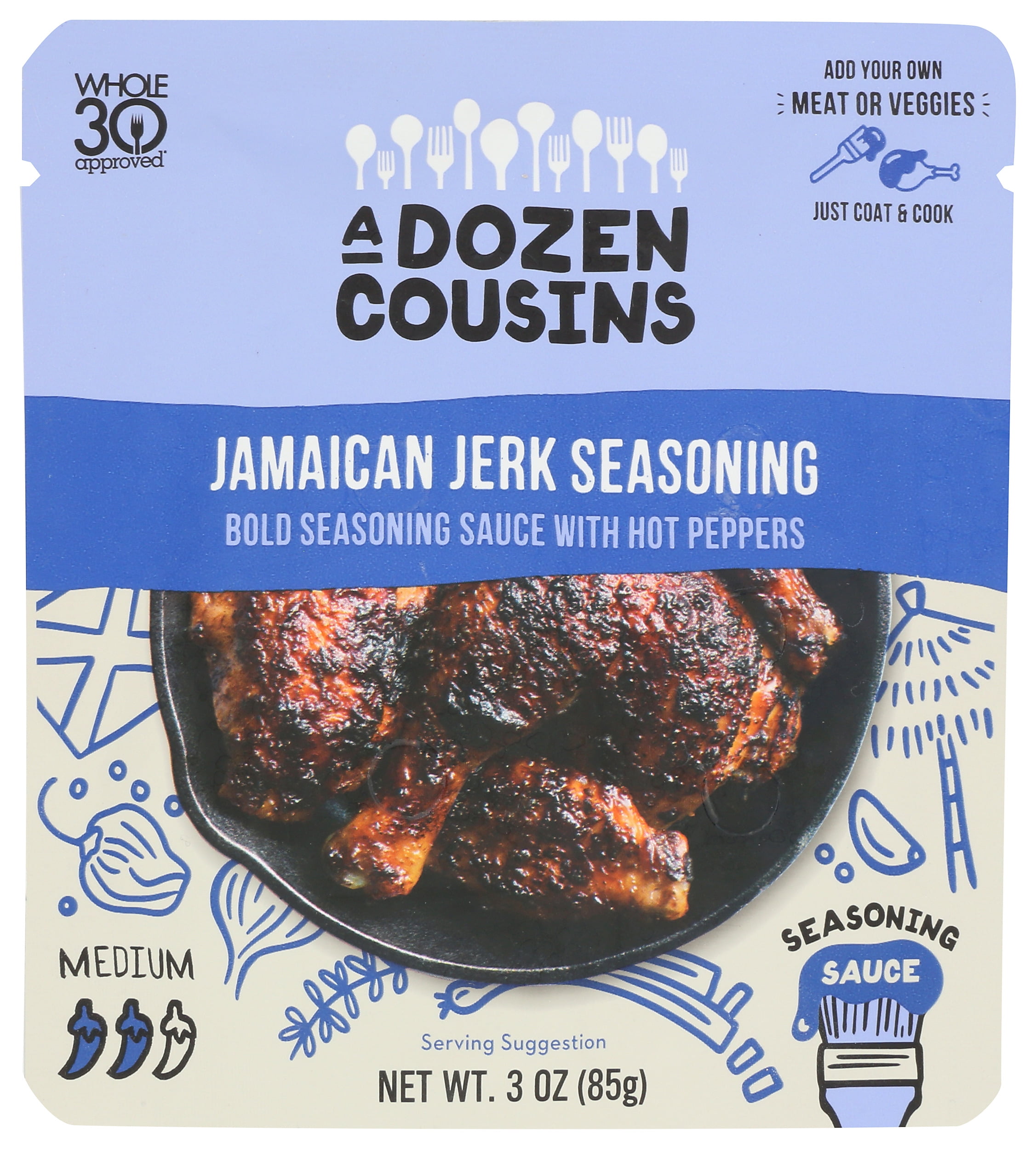 A Dozen Cousins Mexican Pollo Asado Seasoning Sauce - 3 Oz Marinade For Chicken Grilling