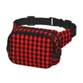 thumbnail image 2 of Disketp Retro red and Black Houndstooth Riñonera de Doble Capa, Bolsa de Cintura Ajustable para Viajes, Correr y Senderismo, Riñonera Ligera para Hombre y Mujer, 2 of 9