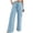 Sky Blue, variant on Women's Straight Leg Pants All Season loose fit straight fit drawstring waist solid color with pockets casual Green XL