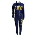 thumbnail image 2 of Innerwin Jogger Set Draped Neck Ladies Two Piece Outfit Sports Long Sleeve Loose Fit Sweatsuits Colorful Blue M, 2 of 9