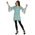 thumbnail image 3 of Moomaya Printed Kimono Sleeve Round Neck Mini Tunic Dresses For Women Clothing, 3 of 5