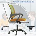 thumbnail image 3 of Dkelincs Mesh Office Chair Computer Desk Chair with 360° Casters & Armrest, Orange, 3 of 7