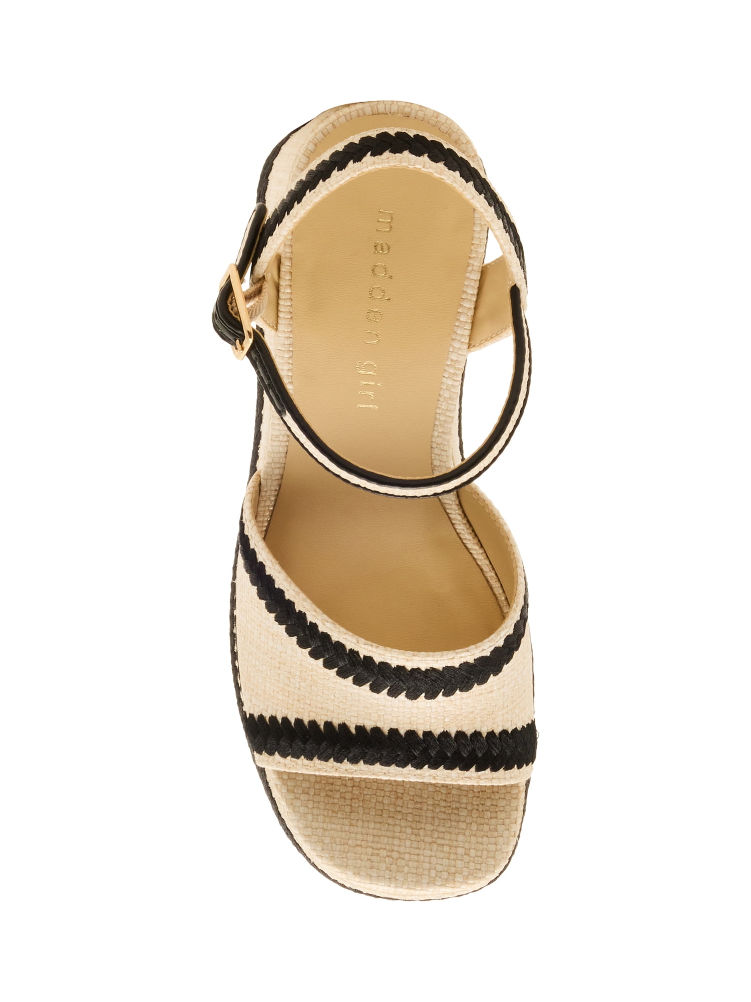 Madden Girl Women's Norree Linen Wedge Sandal with Ankle Strap