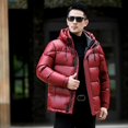 thumbnail image 3 of Chaqueta corta de plumón con capucha, ropa de diseñador para hombre, chaqueta acolchada ligera de lujo con relleno de pato para hombre, abrigo cálido de invierno para hombre, 3 of 4