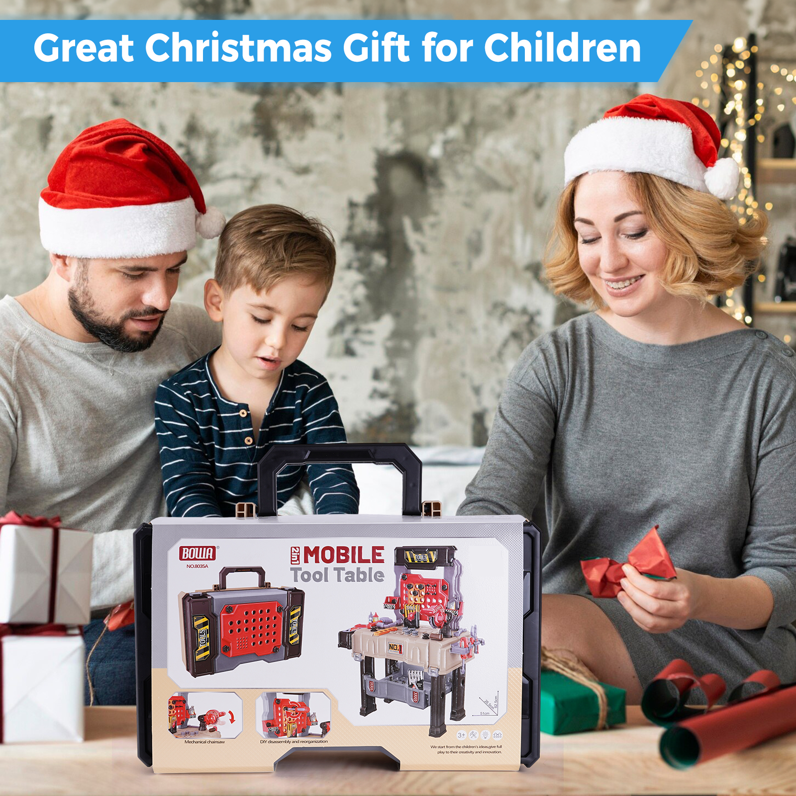 Cmdoag Kids Tool Set Bench with Electric Drill photo 3