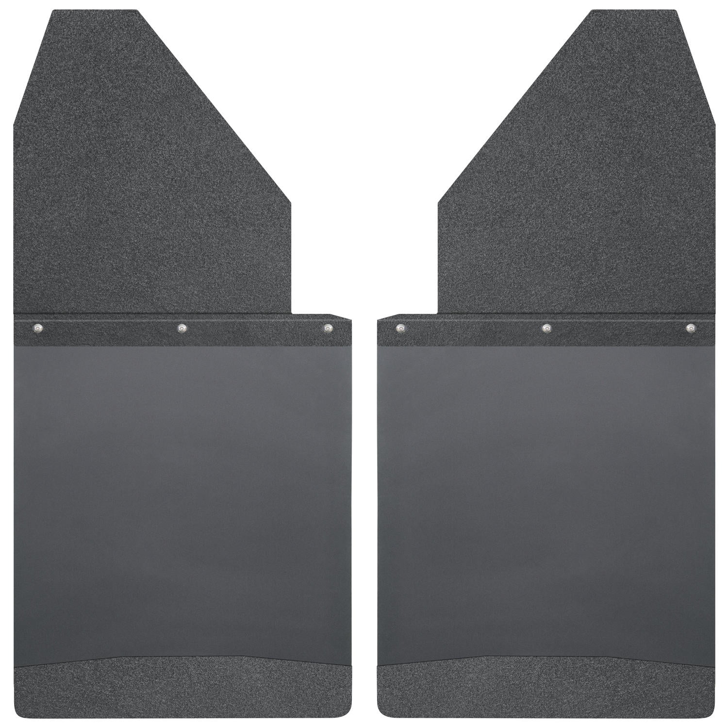 Husky Liners Kick Back Mud Flaps 12IN Black Top//SS Wt Fits Silv//F150//Ram